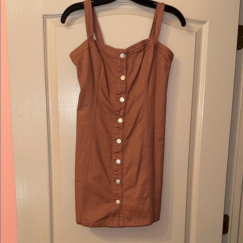 Brown Button-Down Women's Top
